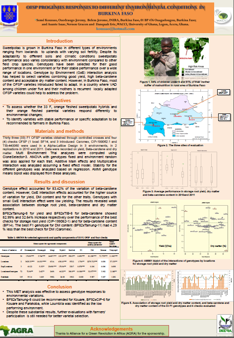 POSTER: OFSP PROGENIES RESPONSES TO DIFFERENT ...