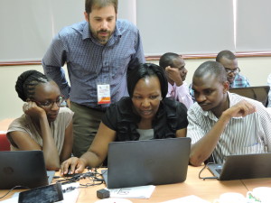 Participants of the MLE CoP being taught by Josh Handley, one of the developers and trainers of CSPro from the US Bureau of Census