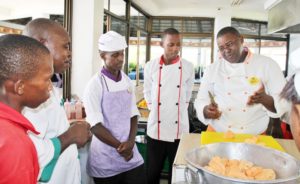 Antonio Magnaghi trains chefs at Kunduchi beach hotel in Tanzania (credit C. Bukania)