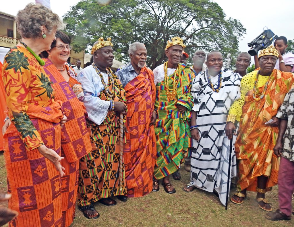 Local chiefs pose for a photograph with the guests (credit Tessa Smit)