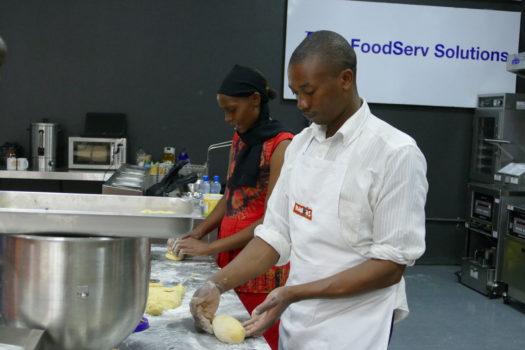 Douglas Magare and Everlyne Barongo of Naivas Supermarkets at the bakers' training (Photo: C. Bukania/CIP)