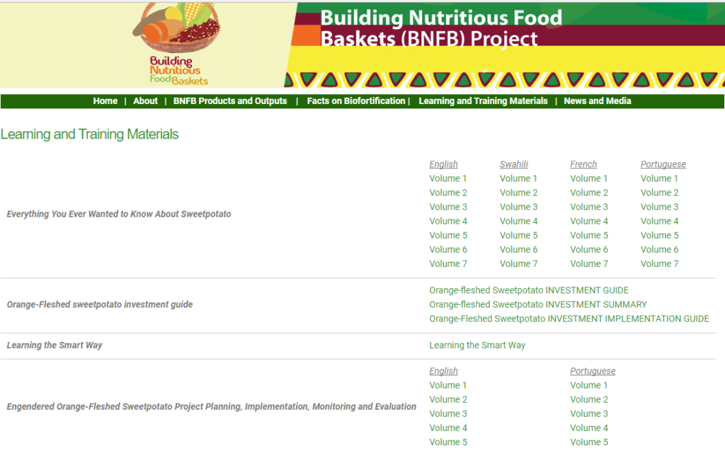 Launching a Newly Designed Building Nutritious Food Baskets (BNFB) webpage